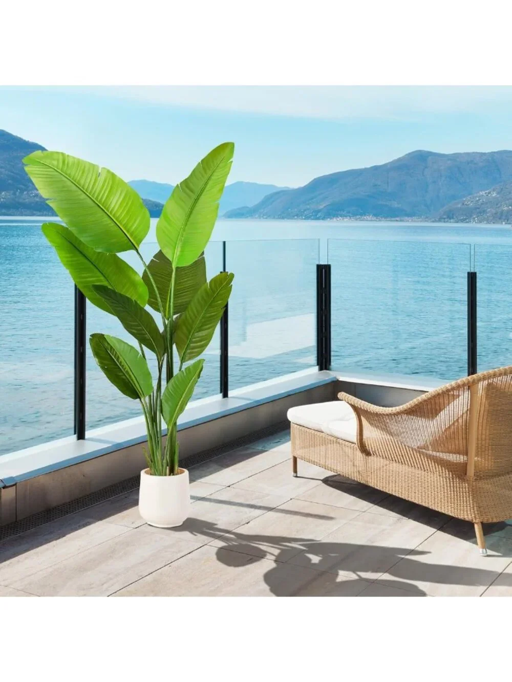 Lifelike 5.3Ft Artificial Bird of Paradise Plant - Tropical Silk Palm Tree for